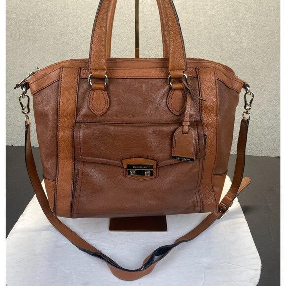 Cole Hann Pebble Leather Satchel Handbag - Picture 11 of 16